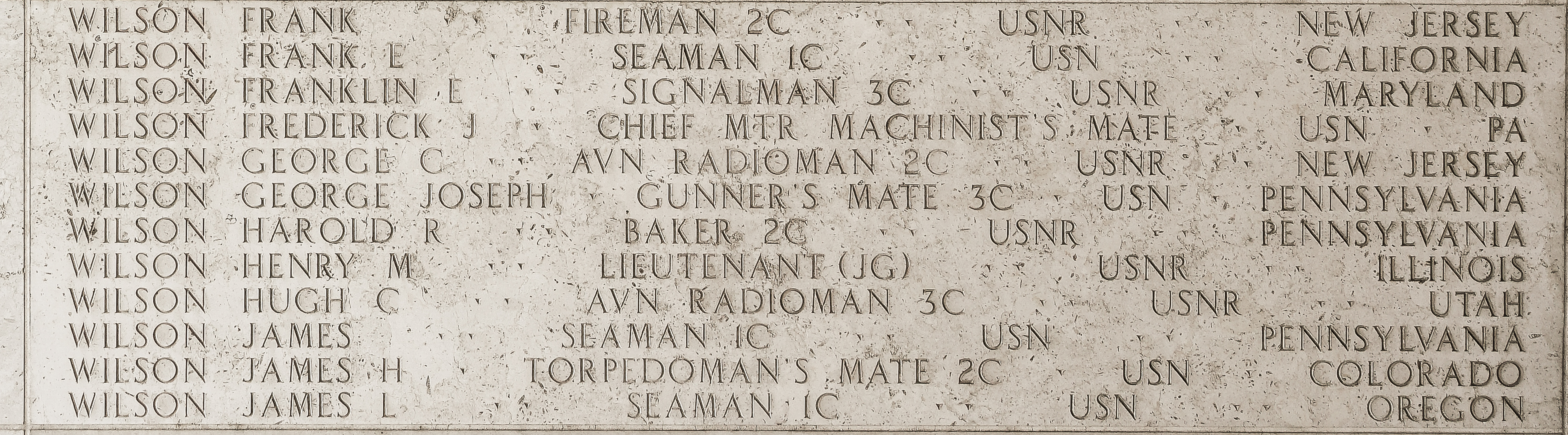 Franklin E. Wilson, Signalman Third Class